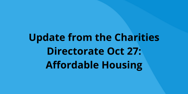 Update form the Charities Directorate - Affordable Housing